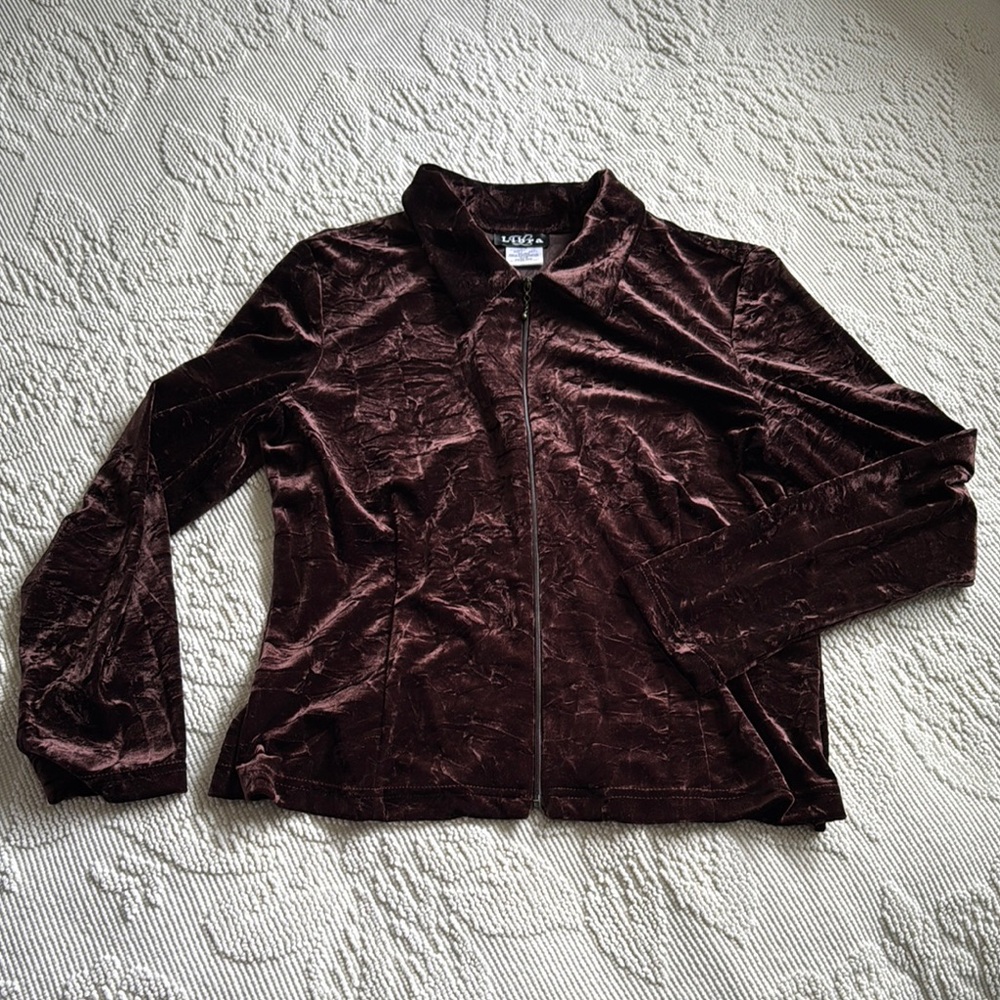 Brown Velvet Blazer Luxurious Soft Sheen